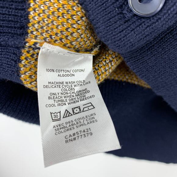 Ann Taylor Crew Neck Cardigan Sweater Womens Size Medium Navy Gold Plaid NEW - Picture 7 of 7